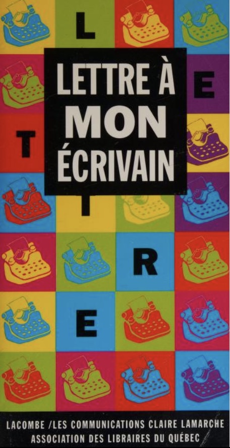 Lettre &agrave; mon &eacute;crivain, 1993, couverture